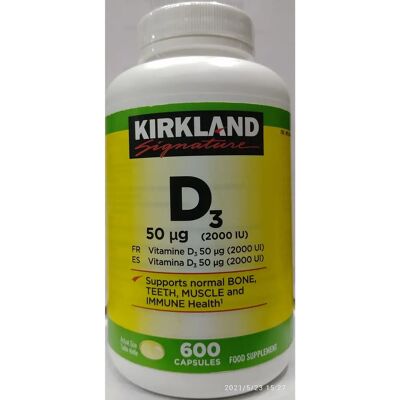 Kirkland Signature Extra Strength Vitamin D3 - 600 Capsules - Supports Immune System Kirkland Signature Extra Strength Vitamin D3 - 600 Capsules - Supports Immune System