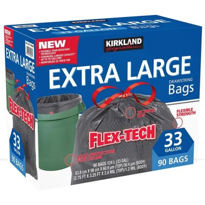 Kirkland Signature Flextech Drawstring XL Trash Bin - Trash Type Kirkland Signature Flextech Drawstring XL Trash Bin - Trash Type