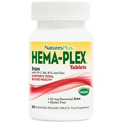 NaturesPlus Hema-Plex Iron - 30 Extended-Release Tablets NaturesPlus Hema-Plex Iron - 30 Extended-Release Tablets