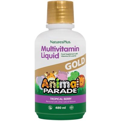 NaturesPlus Children's Animal Parade Gold Multivitamin Liquid - Tropical Berry - Multivitamin Liquid for Kids NaturesPlus Children's Animal Parade Gold Multivitamin Liquid - Tropical Berry - Multivitamin Liquid for Kids