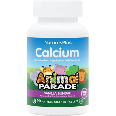 NaturesPlus Animal Parade Children's Chewable Calcium Vanilla Sundae Sugar Free - 90 Tablets NaturesPlus Animal Parade Children's Chewable Calcium Vanilla Sundae Sugar Free - 90 Tablets