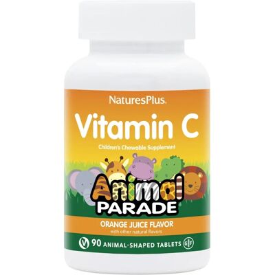 NaturesPlus Animal Parade Vitamina C - Sabor a Naranja - Tabletas Masticables para Niños NaturesPlus Animal Parade Vitamina C - Sabor a Naranja - Tabletas Masticables para Niños