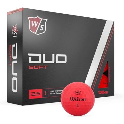 Wilson Staff Duo Soft Balles de golf - 2 douzaines - Rouge - Publicité Wilson Staff Duo Soft Balles de golf - 2 douzaines - Rouge - Publicité