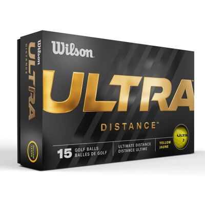 Ballons de golf Wilson Ultra Distance - Jaune - Pack de 15 Ballons de golf Wilson Ultra Distance - Jaune - Pack de 15