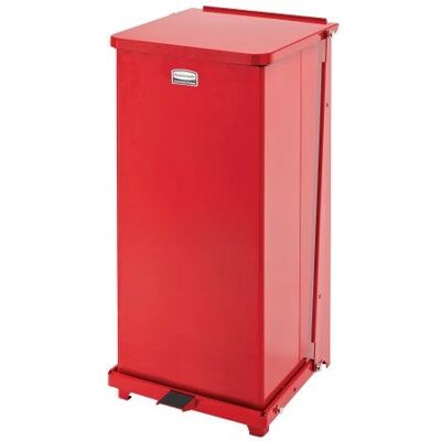 Rubbermaid FGST24EPLRD - 49L Rectangular Metal Red Trash Can Rubbermaid FGST24EPLRD - 49L Rectangular Metal Red Trash Can