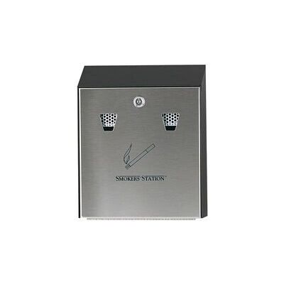 Rubbermaid FGR1012EBK Grey Vertical Smoking Receptacle - Smoking Receptacle Rubbermaid FGR1012EBK Grey Vertical Smoking Receptacle - Smoking Receptacle