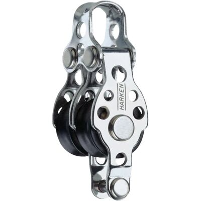 Harken Double Air Block - 16 Mm Silver - Smallest Harken block - Ideal for synthetic control lines - Patented ball bearing system Harken Double Air Block - 16 Mm Silver - Smallest Harken block - Ideal for synthetic control lines - Patented ball bearing system