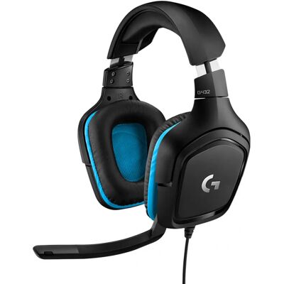 Logitech G G432 7.1 Surroundlyd Kablet Gaming-headset - Svart/Blå Logitech G G432 7.1 Surroundlyd Kablet Gaming-headset - Svart/Blå