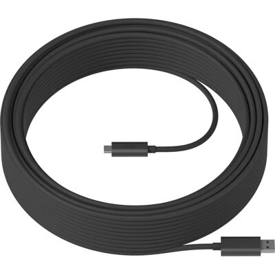 Logitech Strong USB Kabel - 25m Graphiet - USB 3.2 Gen 2 - Actief Optisch Logitech Strong USB Kabel - 25m Graphiet - USB 3.2 Gen 2 - Actief Optisch