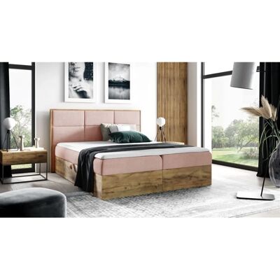 Fun Moebel - BARTEL - 200x200cm - Rosa Stoff - Boxspring bed Fun Moebel - BARTEL - 200x200cm - Rosa Stoff - Boxspring bed