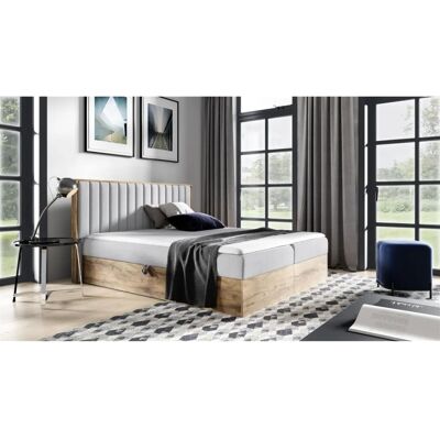 Fun Moebel - MARCOS - 180x200 - Hellgrau - Boxspring bed Fun Moebel - MARCOS - 180x200 - Hellgrau - Boxspring bed
