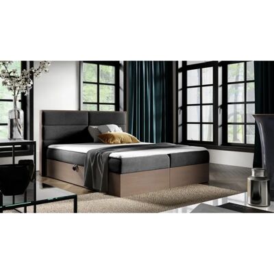 Fun Moebel - LAMBROS - 200x200cm - Dark Oak - Box spring bed Fun Moebel - LAMBROS - 200x200cm - Dark Oak - Box spring bed