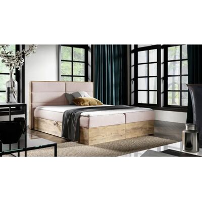 Fun Moebel - LAMBROS - 200x200cm - Lancelot Eiche - Altrosa - Boxspringbett Fun Moebel - LAMBROS - 200x200cm - Lancelot Eiche - Altrosa - Boxspringbett