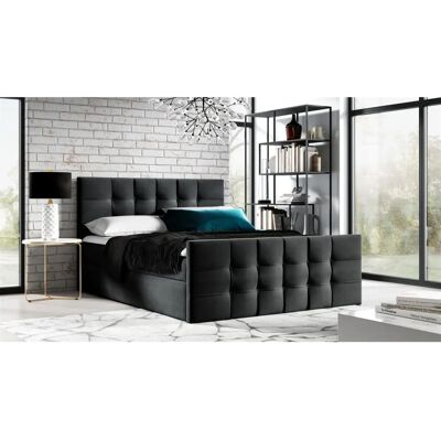 Fun Moebel - OVIEDO LUX - 120x220 cm - Schwarz - Boxspringbett Fun Moebel - OVIEDO LUX - 120x220 cm - Schwarz - Boxspringbett