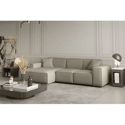 Fun Moebel - CELES - Opera Velvet Creme Left Ottomane - Sofa Fun Moebel - CELES - Opera Velvet Creme Left Ottomane - Sofa