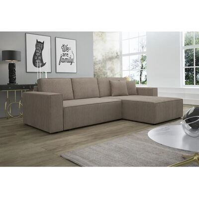 Fun Moebel - CONOR - Dunkelbeige - Ottomane rechts - Ecksofa Schlafsofa Fun Moebel - CONOR - Dunkelbeige - Ottomane rechts - Ecksofa Schlafsofa