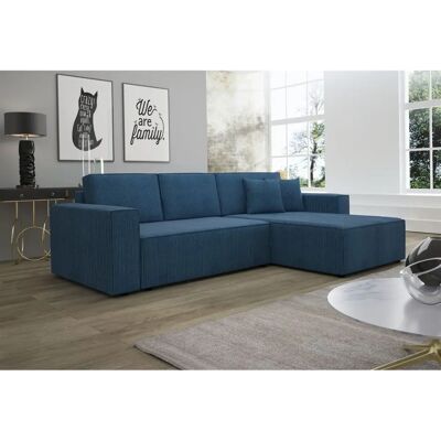 Fun Moebel - CONOR - Marineblau - Ottomane rechts - Sofa bed Fun Moebel - CONOR - Marineblau - Ottomane rechts - Sofa bed