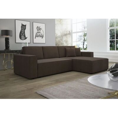 Fun Moebel - CONOR - Dunkelbraun - Ottomane Rechts - Schlafsofa Fun Moebel - CONOR - Dunkelbraun - Ottomane Rechts - Schlafsofa