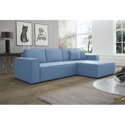 Fun Moebel - CONOR - Azurblau - Ottomane Rechts - Sofa Fun Moebel - CONOR - Azurblau - Ottomane Rechts - Sofa