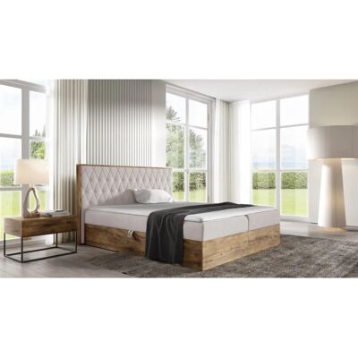 Fun Moebel BROMIA 160x200cm Lancelot Eiche Hellbeige Boxspringbett Fun Moebel BROMIA 160x200cm Lancelot Eiche Hellbeige Boxspringbett