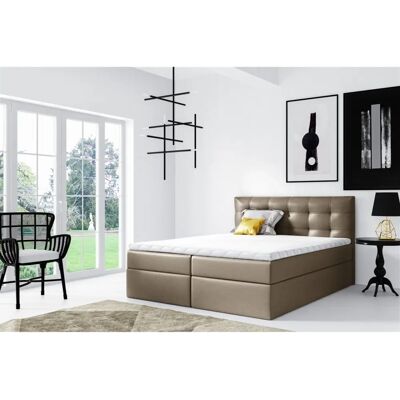 Fun Möbel OVIEDO XL - 180x220 cm - Kunstleder Hellbraun - Boxspring bed Fun Möbel OVIEDO XL - 180x220 cm - Kunstleder Hellbraun - Boxspring bed