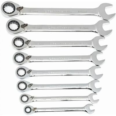 Set di chiavi a cricchetto reversibili da 8 pezzi metrico 8 - 19mm - Set di chiavi Set di chiavi a cricchetto reversibili da 8 pezzi metrico 8 - 19mm - Set di chiavi