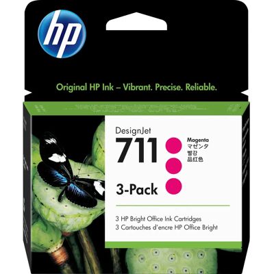 HP 711 3-pack magenta bläckpatroner - DesignJet HP 711 3-pack magenta bläckpatroner - DesignJet