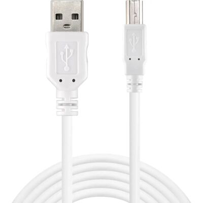 Sandberg 502-78 USB-kabel - USB 2.0 A-B - Hvit Sandberg 502-78 USB-kabel - USB 2.0 A-B - Hvit