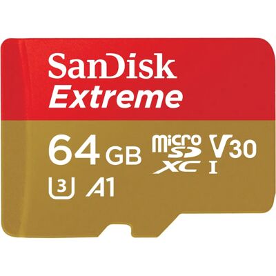 SanDisk Extreme 64 GB MicroSDXC UHS-I Osztály 10 - Memóriakártya SanDisk Extreme 64 GB MicroSDXC UHS-I Osztály 10 - Memóriakártya