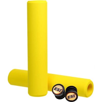 Poignées de vélo en silicone ESI Racer's Edge - Jaune - Publicité Poignées de vélo en silicone ESI Racer's Edge - Jaune - Publicité
