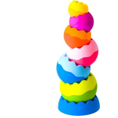 Fat Brain Tobbles Neo - Juguete apilable para habilidades motrices finas Fat Brain Tobbles Neo - Juguete apilable para habilidades motrices finas