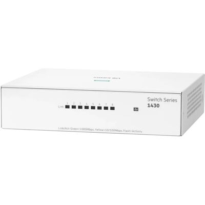 HPE Aruba Networking 1430 8G Switch - Unmanaged Gigabit Ethernet - Weiß HPE Aruba Networking 1430 8G Switch - Unmanaged Gigabit Ethernet - Weiß