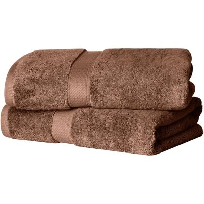 Superior Cotton Towel Set - 2 pcs, 76x140 cm, Chocolate - Towel Set Superior Cotton Towel Set - 2 pcs, 76x140 cm, Chocolate - Towel Set