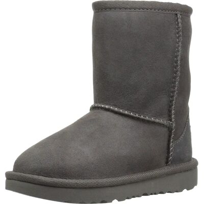 UGG Classic Short II Boot - Kids Grey Leather UGG Classic Short II Boot - Kids Grey Leather