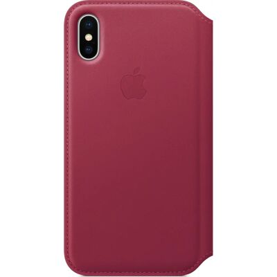 Folio en cuir Apple iPhone X - Rouge, Berry, Lampone - Coque - Publicité Folio en cuir Apple iPhone X - Rouge, Berry, Lampone - Coque - Publicité