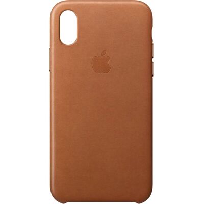 Apple - iPhone X - Marron - Cuir - coque de téléphone - Publicité Apple - iPhone X - Marron - Cuir - coque de téléphone - Publicité
