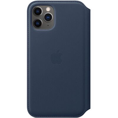 Apple iPhone 11 Pro Lederen Folio Case - Diepzee Blauw - Mobiele Telefoonhoes Apple iPhone 11 Pro Lederen Folio Case - Diepzee Blauw - Mobiele Telefoonhoes