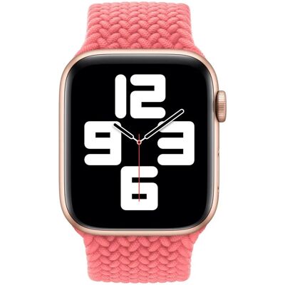 Apple Pink punch gevlochten solo lus band 42/44/45mm - Maat 8 - Smartwatch Band Apple Pink punch gevlochten solo lus band 42/44/45mm - Maat 8 - Smartwatch Band