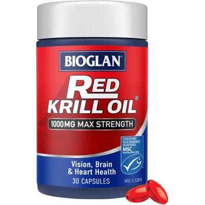 Bioglan - Red Krill Oil Max Strength 1000mg - 30 Capsules - Krill Oil Bioglan - Red Krill Oil Max Strength 1000mg - 30 Capsules - Krill Oil