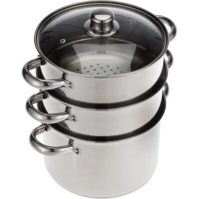 Sada 3 nerezových hrnců KitchenCraft - Bezpečné na indukci Sada 3 nerezových hrnců KitchenCraft - Bezpečné na indukci