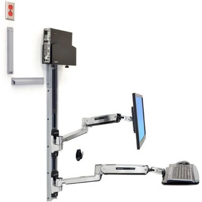 Ergotron 45-359-026 Monitorhalterung - Wand Silber Ergotron 45-359-026 Monitorhalterung - Wand Silber