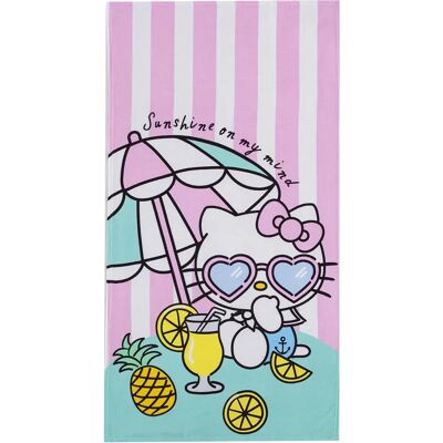 Hello Kitty Umbrella Drink Kawaii Beach Towel - Beach Type Hello Kitty Umbrella Drink Kawaii Beach Towel - Beach Type