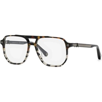 Philipp Plein VPP084V 03KA Braun/Grau Quadratische Brillenfassung - Brillenrahmen Philipp Plein VPP084V 03KA Braun/Grau Quadratische Brillenfassung - Brillenrahmen