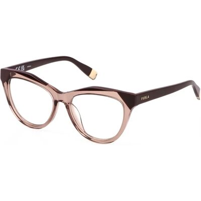 Montatura Occhiali Furla VFU766V 0805 Marrone Chiaro Trasparente - Eyewear Frames Montatura Occhiali Furla VFU766V 0805 Marrone Chiaro Trasparente - Eyewear Frames