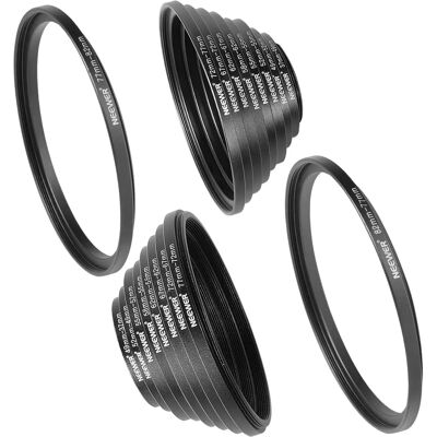 Kit adattatori filtri obiettivo Neewer - Metallo, 18 pezzi, con anelli di aumento e diminuzione Kit adattatori filtri obiettivo Neewer - Metallo, 18 pezzi, con anelli di aumento e diminuzione