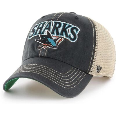 47 Brand Tuscaloosa San Jose Sharks Schwarze Trucker Cap 47 Brand Tuscaloosa San Jose Sharks Schwarze Trucker Cap