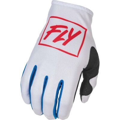 Guantes de motocross Fly Racing Lite - Blanco Rojo Azul - 2XL Guantes de motocross Fly Racing Lite - Blanco Rojo Azul - 2XL