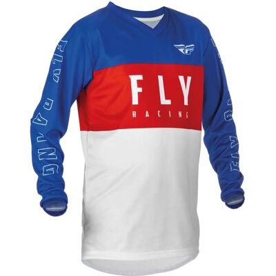 Maglietta giovanile Fly Racing F-16 - Bianco Rosso Blu - Maglietta Maglietta giovanile Fly Racing F-16 - Bianco Rosso Blu - Maglietta