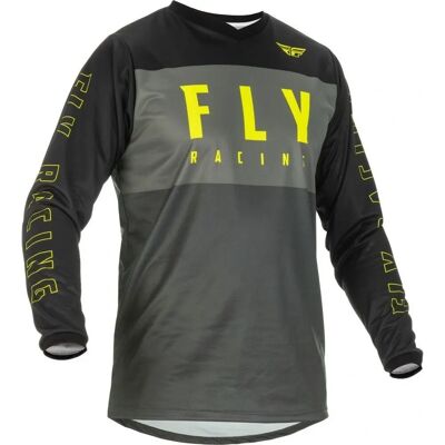 Fly Racing F-16 Maillot dei giovani - Nero Grigio Giallo - M Fly Racing F-16 Maillot dei giovani - Nero Grigio Giallo - M