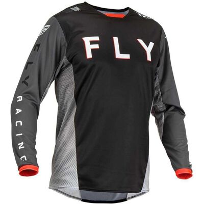 Fly Racing Kinetic Kore Maglietta da Motocross - Nero Grigio - M - Unisex Fly Racing Kinetic Kore Maglietta da Motocross - Nero Grigio - M - Unisex